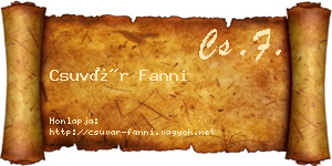 Csuvár Fanni névjegykártya